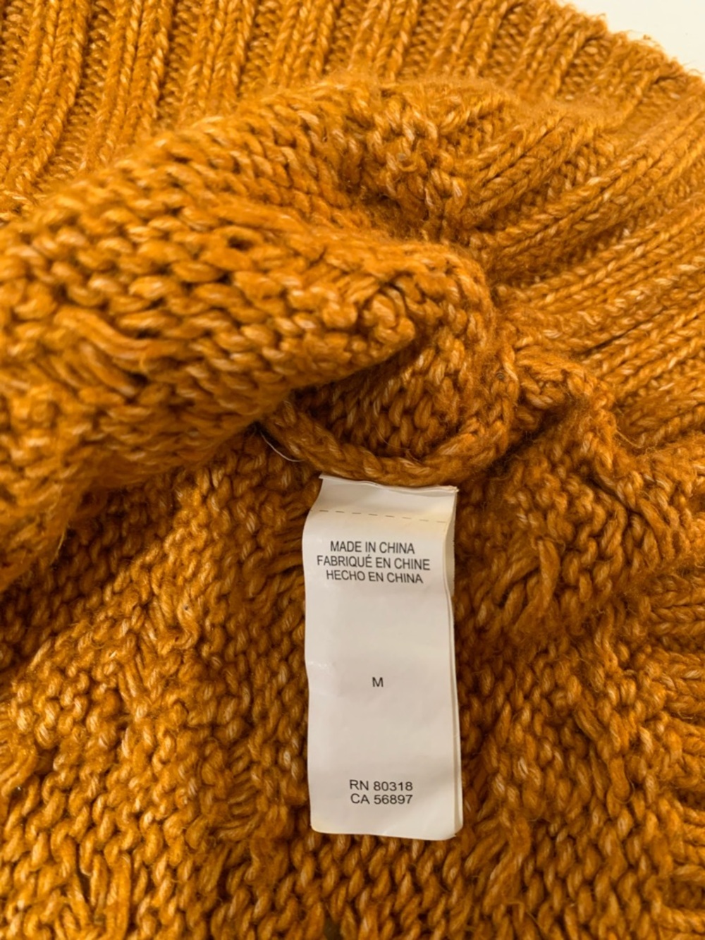 Lucky Brand Women's Soft Quinn Cable Knit Sweater, Mustard, Boxy Cropped Cozy, M - Picture 6 of 7
